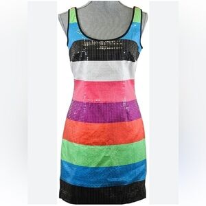Lilly Pulitzer Lucy Sequin Colorblock Striped Sequin Dress